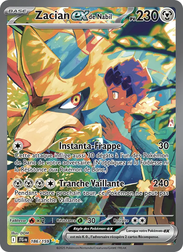 Carte Pokémon Zacian-ex de Nabil 186/159 de l'extension Aventures Ensemble