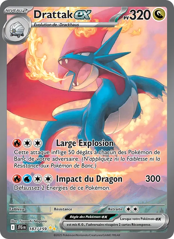 Carte Pokémon Drattak-ex 187/159 de l'extension Aventures Ensemble