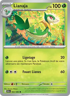 Carte Pokémon Lianaja 002 — Foudre Noire