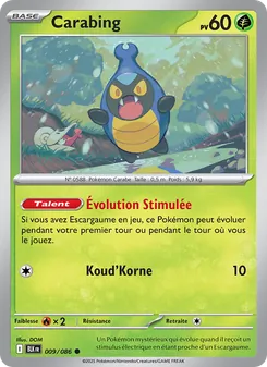 Carte Pokémon Carabing 009 — Foudre Noire