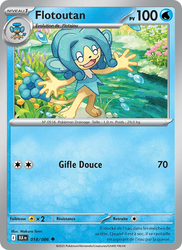 Carte Pokémon Flotoutan 018/86 de l'extension Foudre Noire
