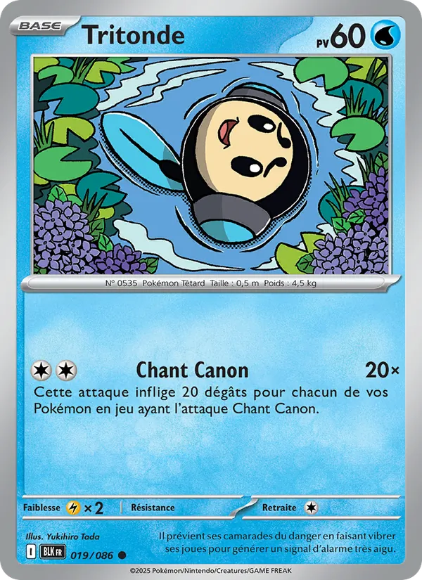 Carte Pokémon Tritonde 019/86 de l'extension Foudre Noire