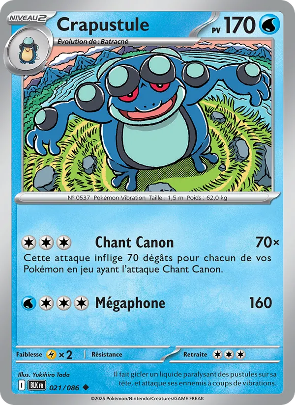 Carte Pokémon Crapustule 021/86 de l'extension Foudre Noire
