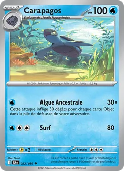 Carte Pokémon Carapagos 022 — Foudre Noire