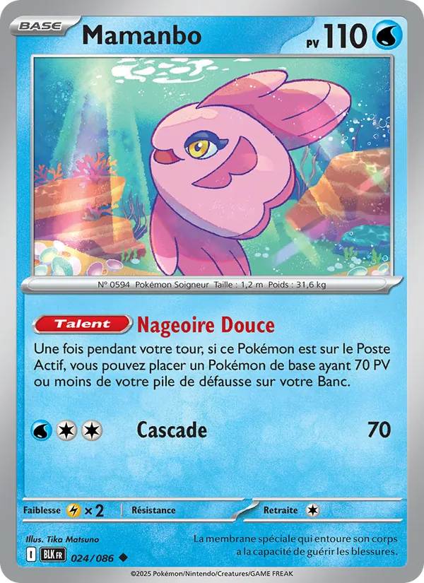 Carte Pokémon Mamanbo 024/86 de l'extension Foudre Noire