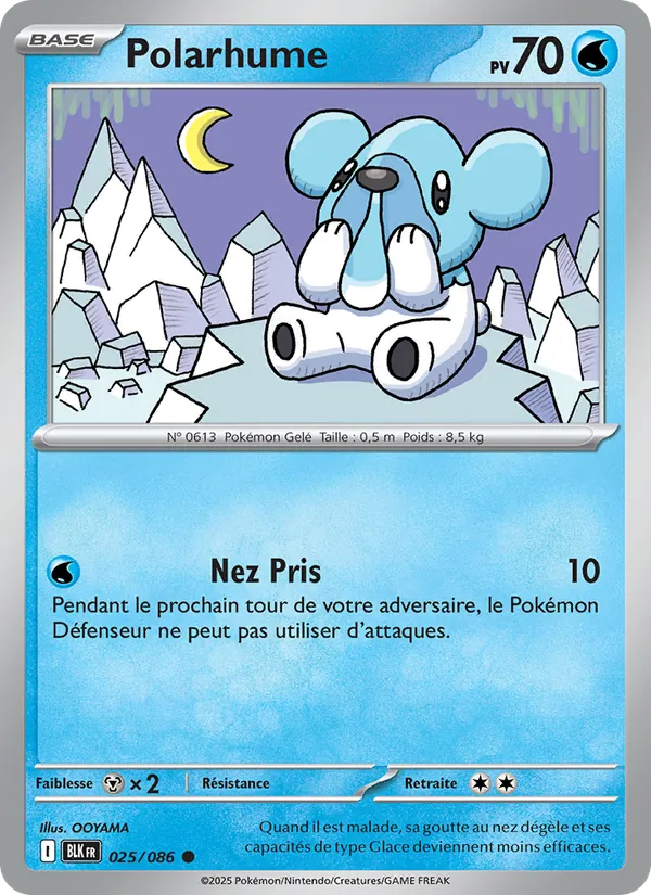 Carte Pokémon Polarhume 025/86 de l'extension Foudre Noire