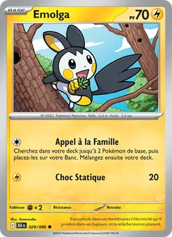 Carte Pokémon Emolga 029 — Foudre Noire