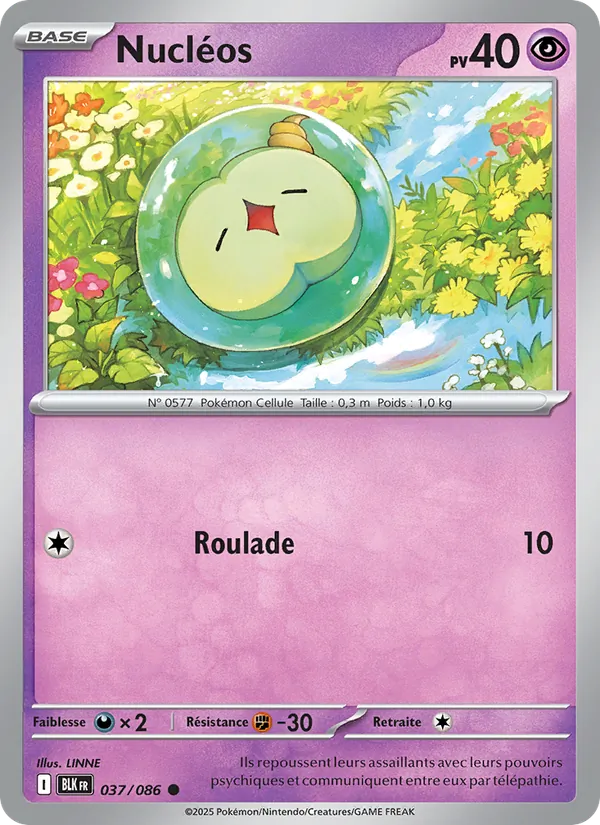 Carte Pokémon Nucléos 037/86 de l'extension Foudre Noire