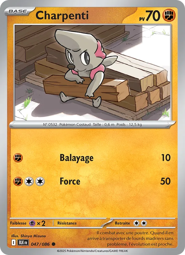 Carte Pokémon Charpenti 047/86 de l'extension Foudre Noire