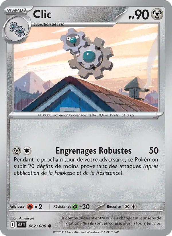 Carte Pokémon Clic 062/86 de l'extension Foudre Noire