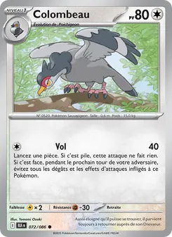 Carte Pokémon Colombeau 072 — Foudre Noire