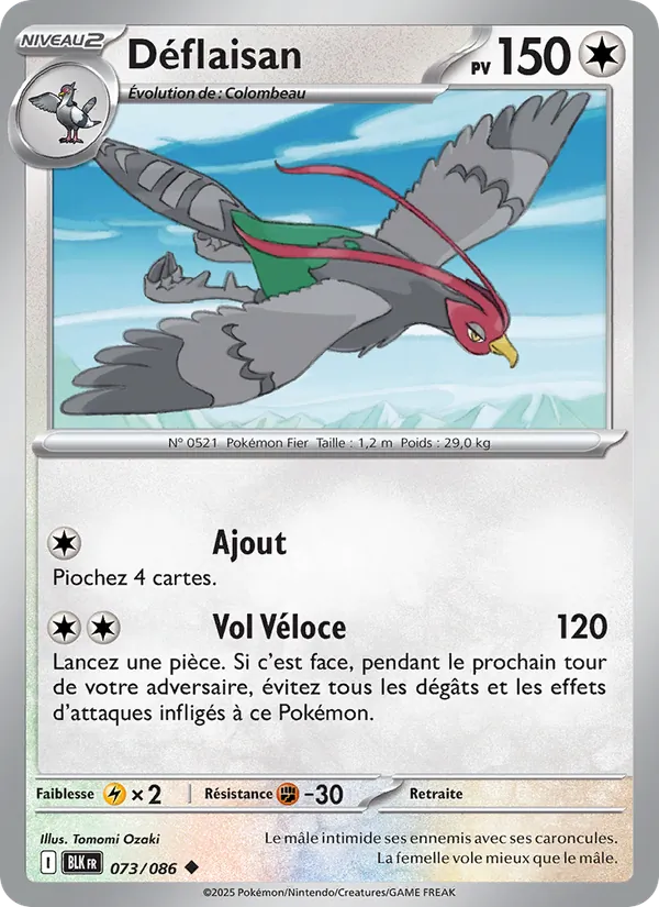 Carte Pokémon Déflaisan 073/86 de l'extension Foudre Noire