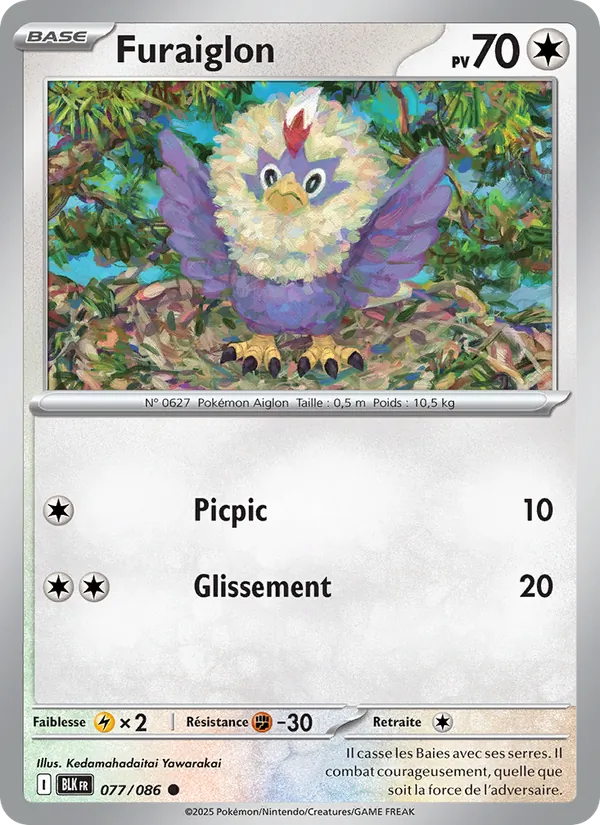 Carte Pokémon Furaiglon 077/86 de l'extension Foudre Noire