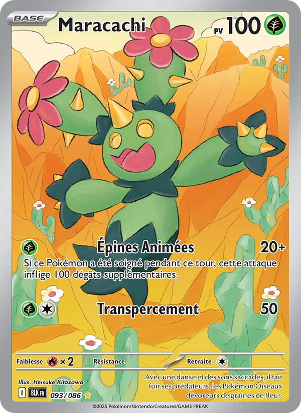 Carte Pokémon Maracachi 093/86 de l'extension Foudre Noire