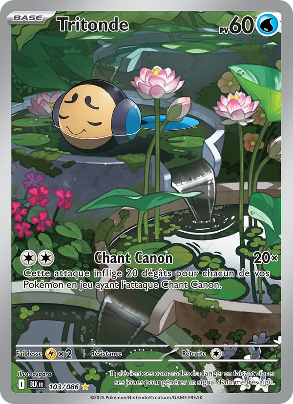 Carte Pokémon Tritonde 103/86 de l'extension Foudre Noire