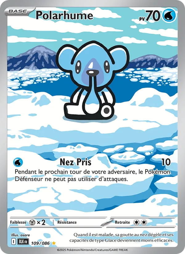 Carte Pokémon Polarhume 109/86 de l'extension Foudre Noire