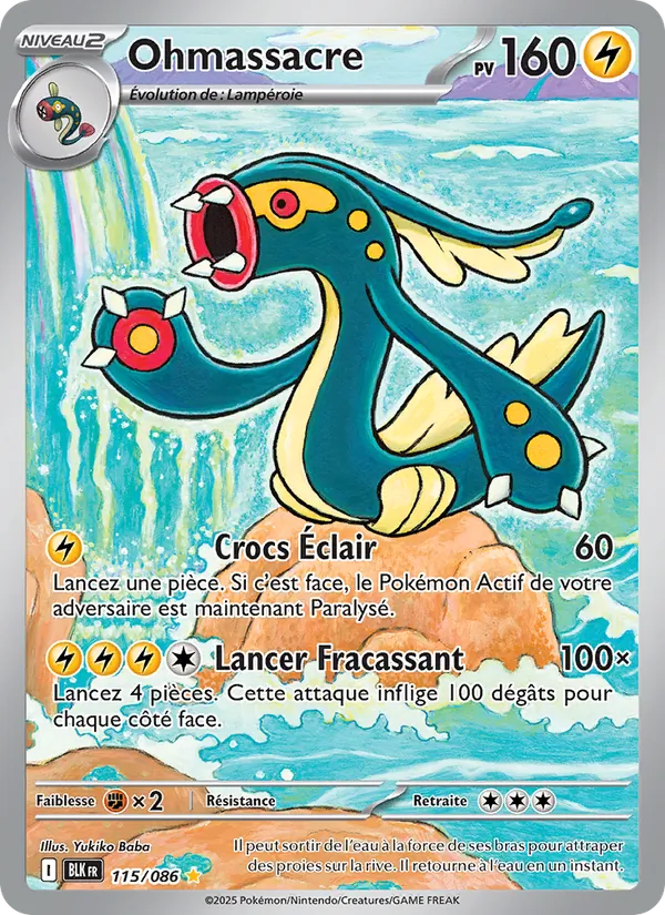 Carte Pokémon Ohmassacre 115/86 de l'extension Foudre Noire