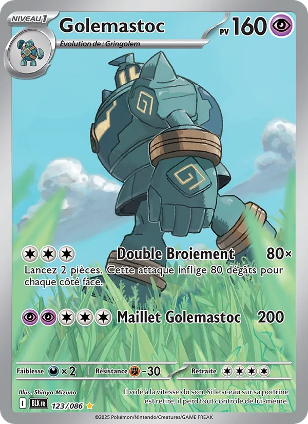 Carte Pokémon Golemastoc 123/86 de l'extension Foudre Noire