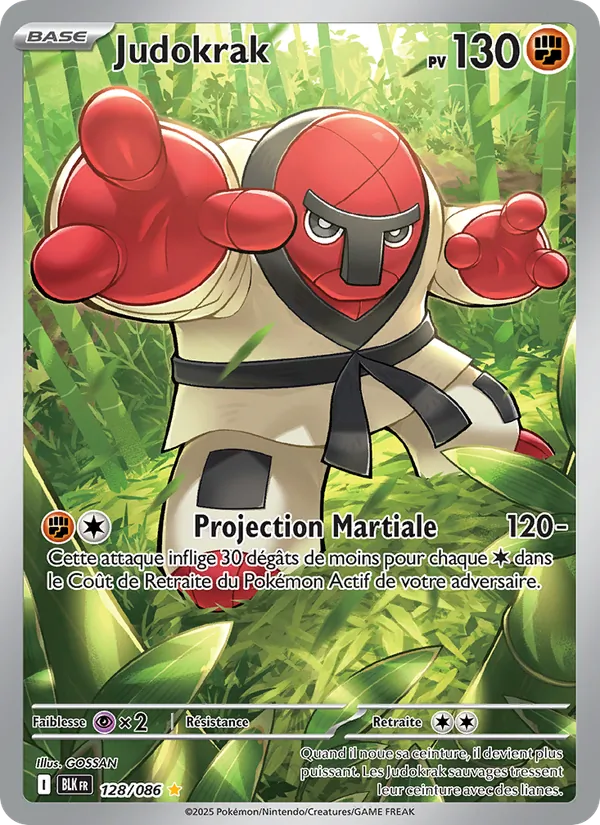 Carte Pokémon Judokrak 128/86 de l'extension Foudre Noire