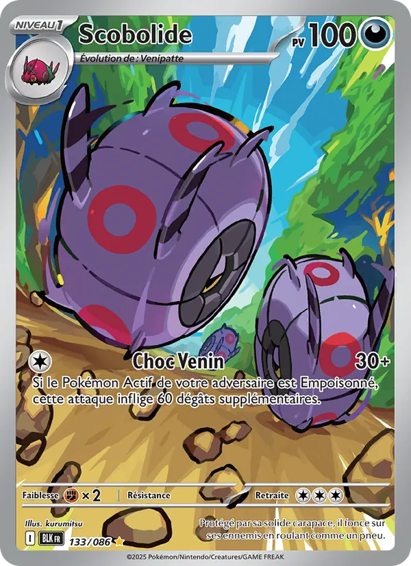 Carte Pokémon Scobolide 133/86 de l'extension Foudre Noire