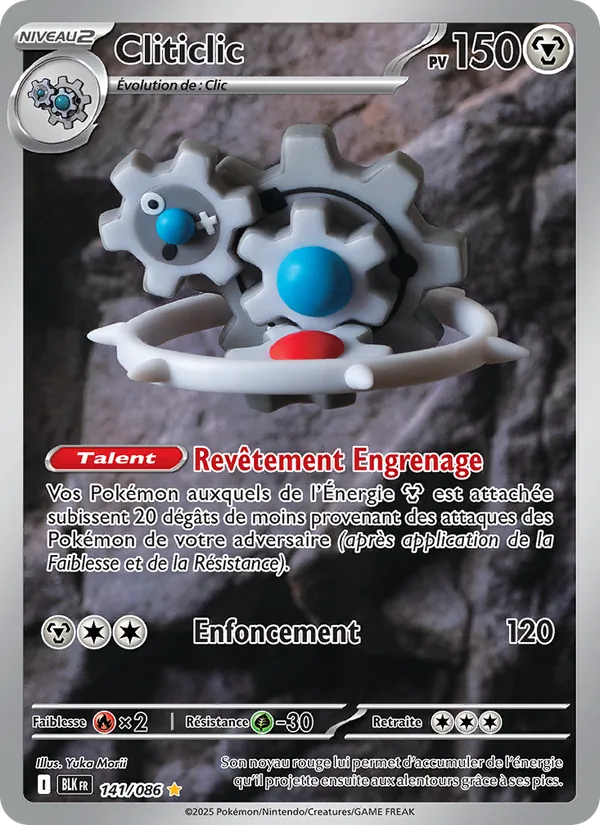 Carte Pokémon Cliticlic 141/86 de l'extension Foudre Noire
