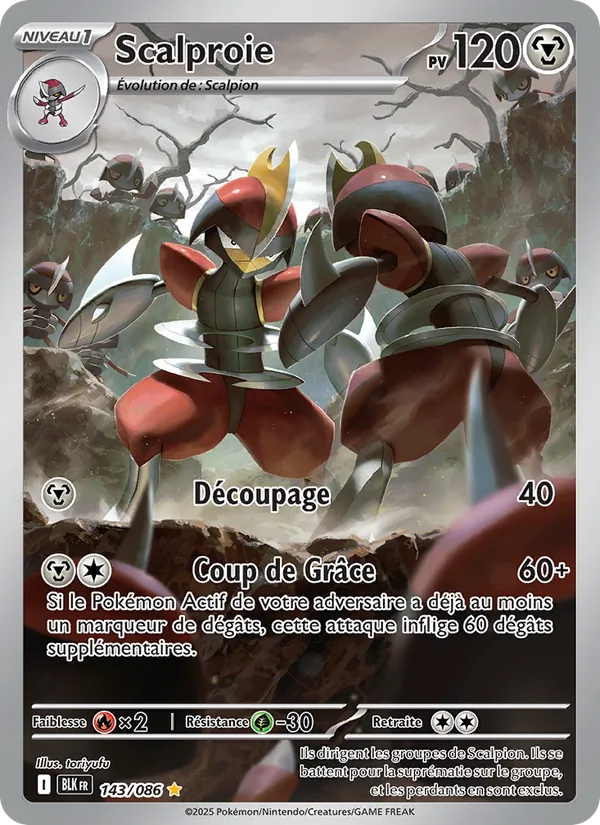 Carte Pokémon Scalproie 143/86 de l'extension Foudre Noire