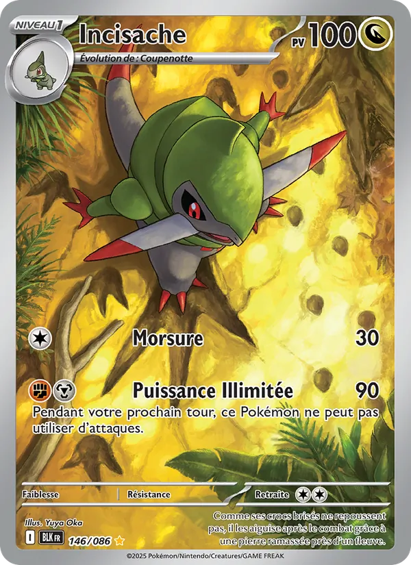 Carte Pokémon Incisache 146/86 de l'extension Foudre Noire