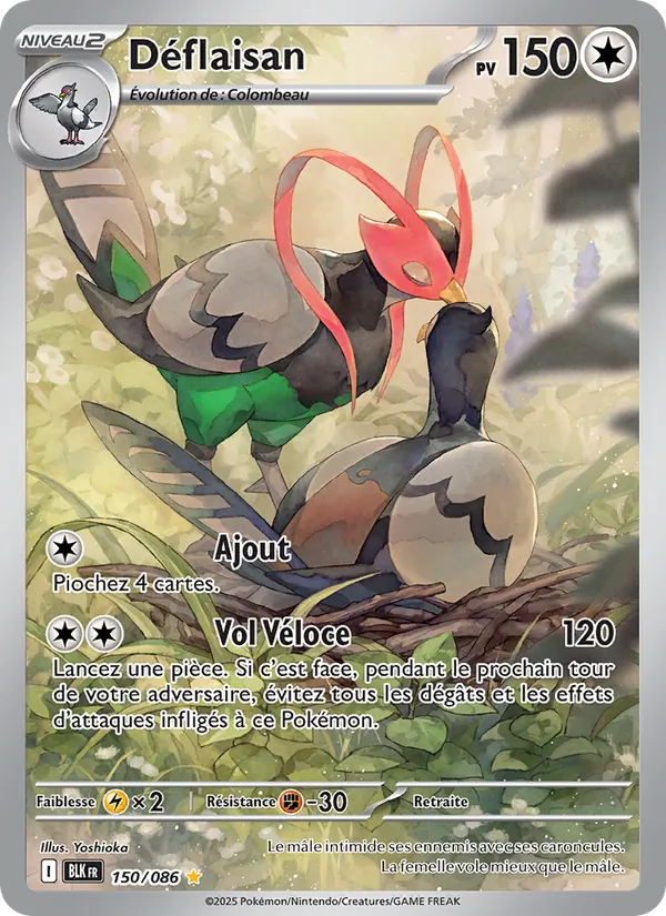Carte Pokémon Déflaisan 150/86 de l'extension Foudre Noire
