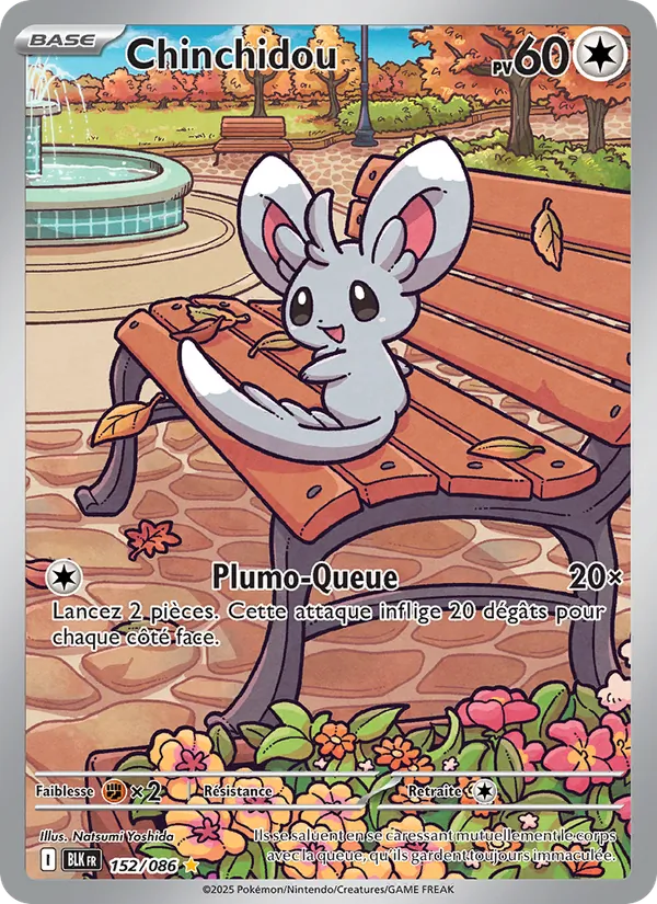 Carte Pokémon Chinchidou 152/86 de l'extension Foudre Noire