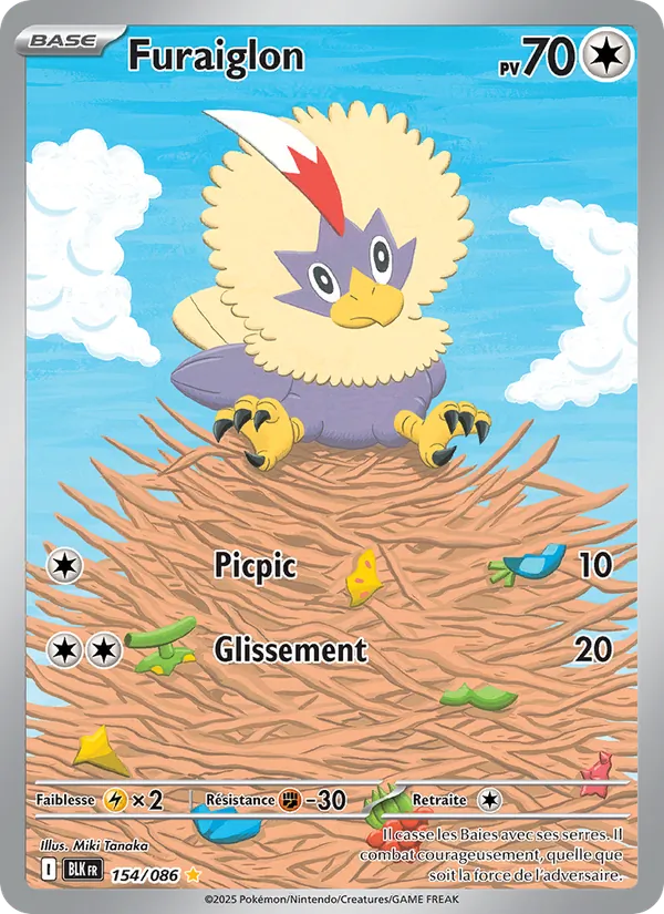 Carte Pokémon Furaiglon 154/86 de l'extension Foudre Noire