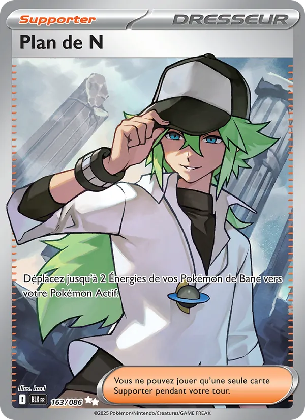 Carte Pokémon Plan de N 163/86 de l'extension Foudre Noire