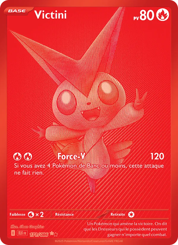 Carte Pokémon Victini 171/86 de l'extension Foudre Noire