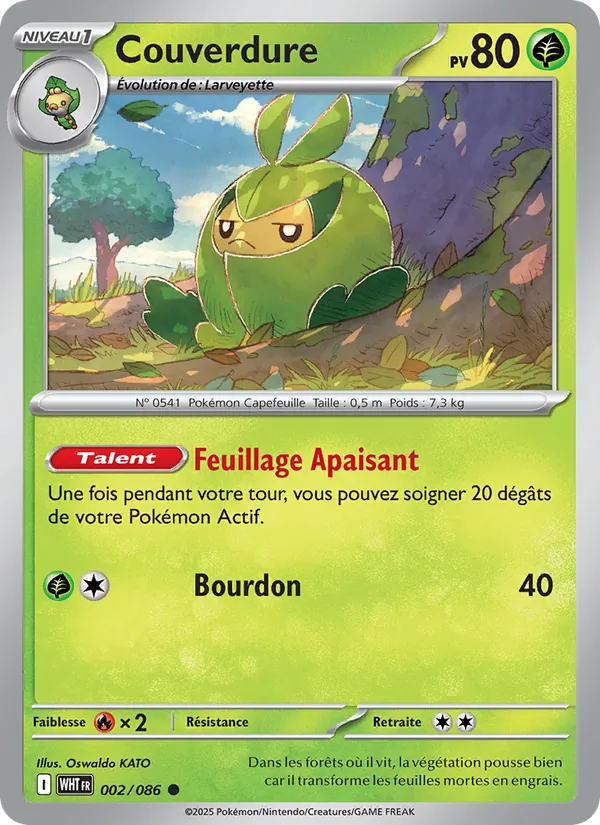 Carte Pokémon Couverdure 002/86 de l'extension Flamme Blanche
