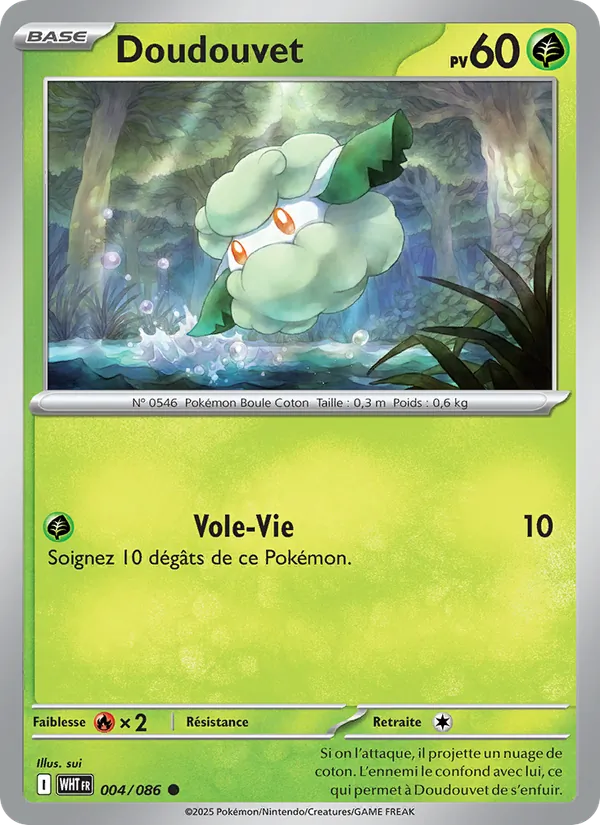Carte Pokémon Doudouvet 004/86 de l'extension Flamme Blanche