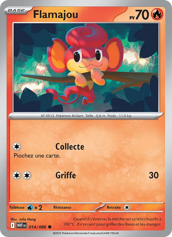 Carte Pokémon Flamajou 014/86 de l'extension Flamme Blanche