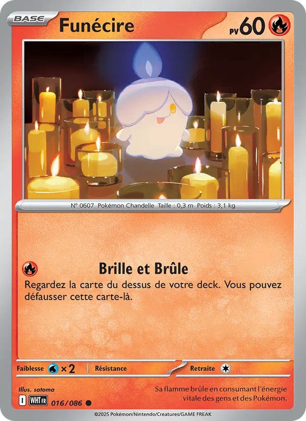 Carte Pokémon Funécire 016/86 de l'extension Flamme Blanche