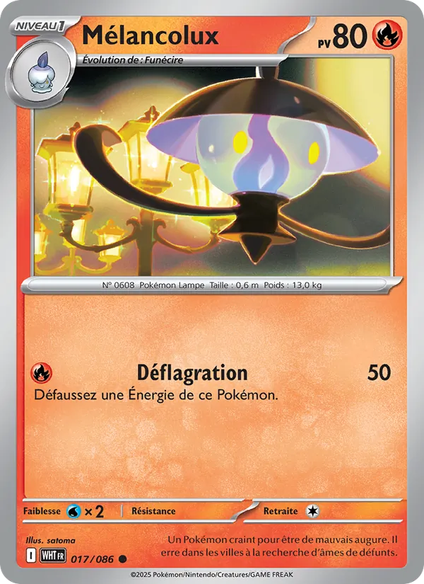 Carte Pokémon Mélancolux 017/86 de l'extension Flamme Blanche