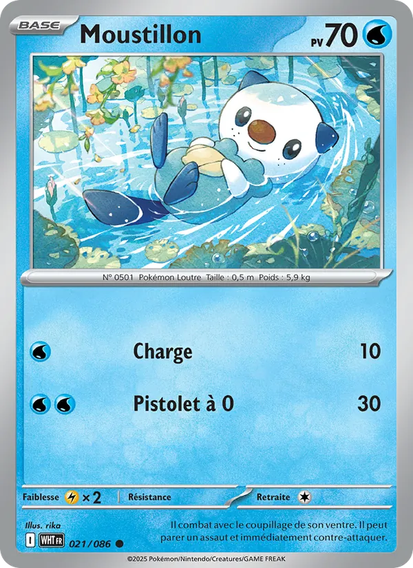 Carte Pokémon Moustillon 021/86 de l'extension Flamme Blanche