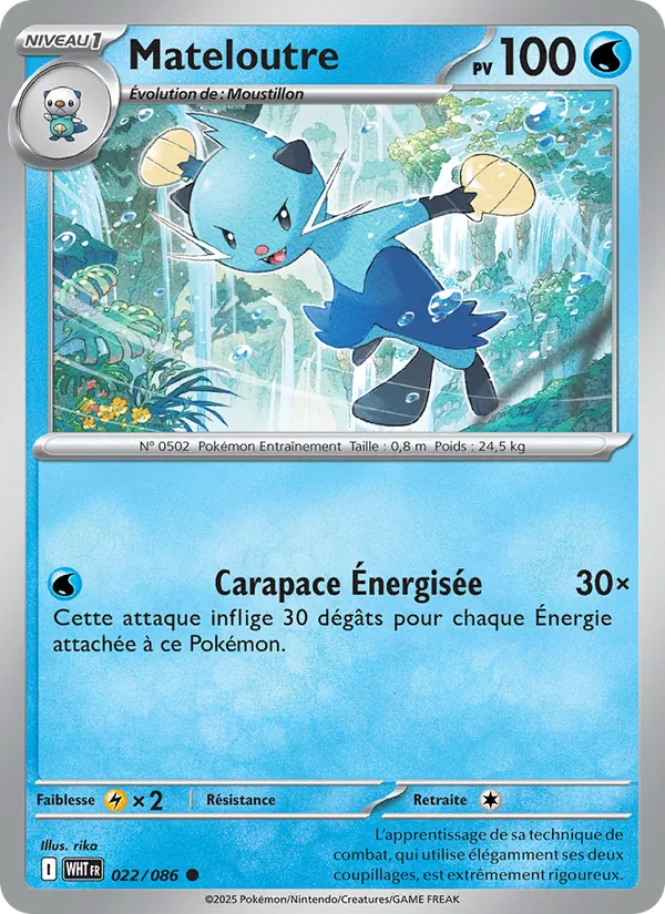 Carte Pokémon Mateloutre 022/86 de l'extension Flamme Blanche
