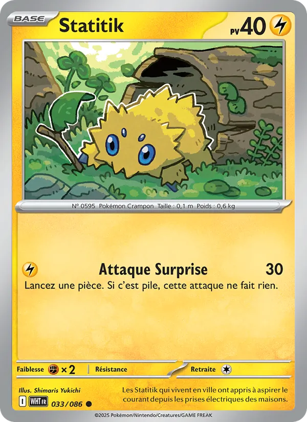 Carte Pokémon Statitik 033/86 de l'extension Flamme Blanche