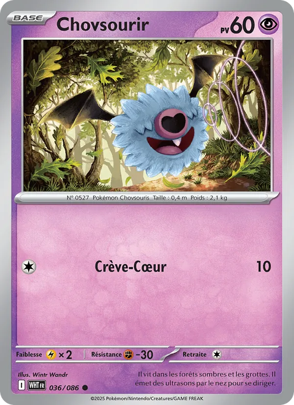 Carte Pokémon Chovsourir 036/86 de l'extension Flamme Blanche
