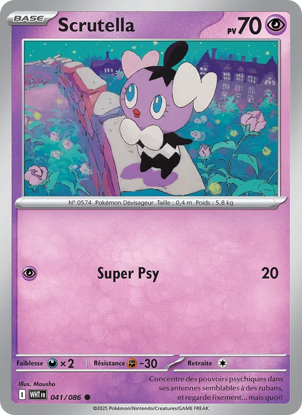 Carte Pokémon Scrutella 041/86 de l'extension Flamme Blanche