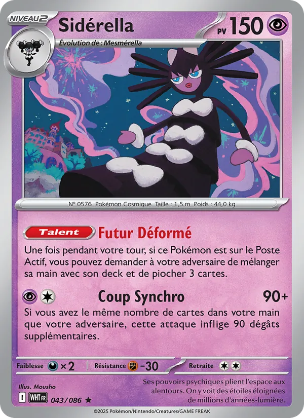 Carte Pokémon Sidérella 043/86 de l'extension Flamme Blanche