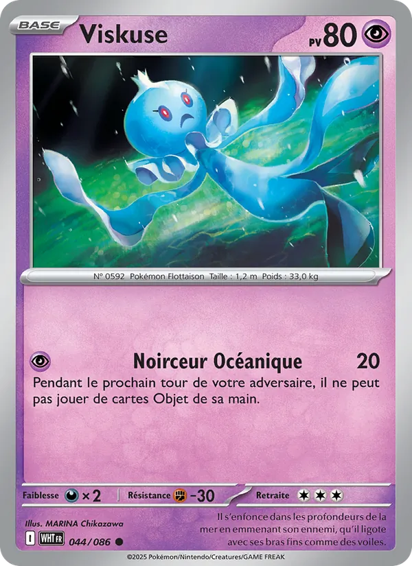 Carte Pokémon Viskuse 044/86 de l'extension Flamme Blanche