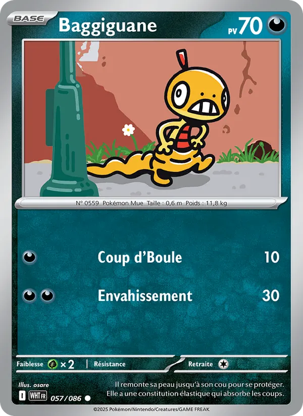 Carte Pokémon Baggiguane 057/86 de l'extension Flamme Blanche