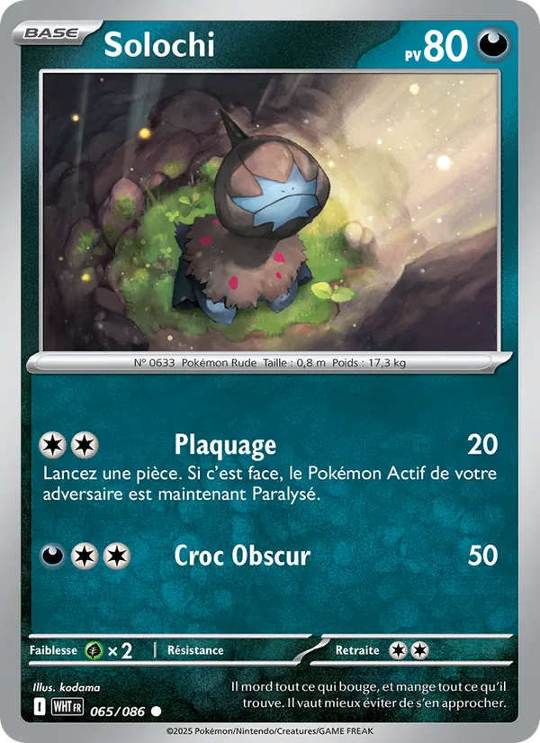 Carte Pokémon Solochi 065/86 de l'extension Flamme Blanche