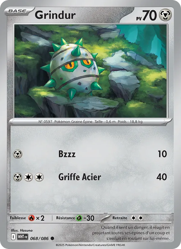 Carte Pokémon Grindur 068/86 de l'extension Flamme Blanche
