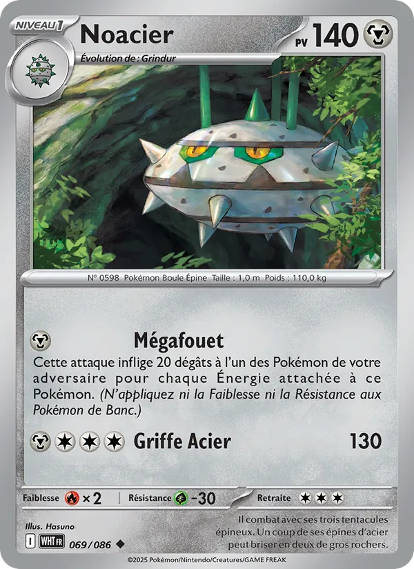 Carte Pokémon Noacier 069/86 de l'extension Flamme Blanche