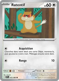 Carte Pokémon Ratentif 072