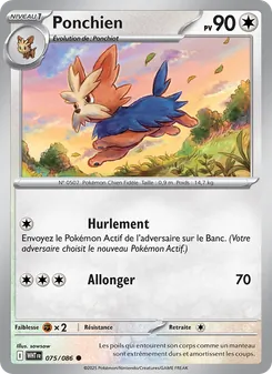 Carte Pokémon Ponchien 075
